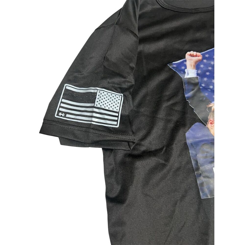 Trump 2024 Fight T-Shirt Black M Short Sleeve Crew Neck - Picture 3 of 5